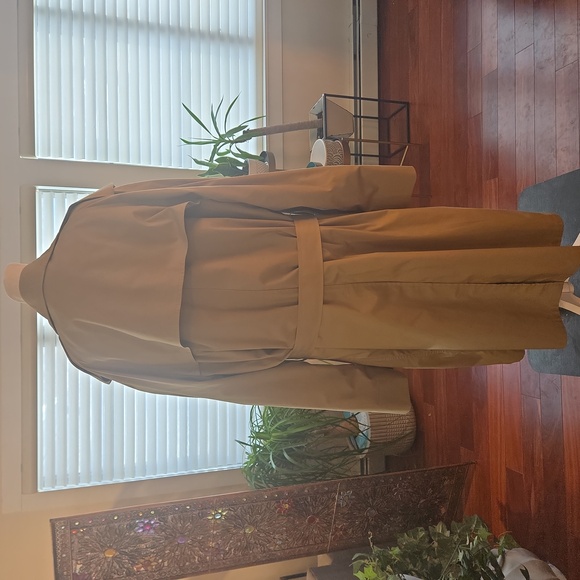 VTG Barneys New York Mens Preppy Double Breasted Wool USA Trench Coat Beige 48 - Picture 5 of 13